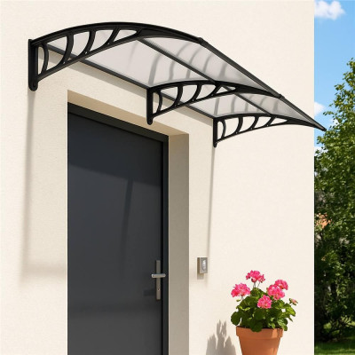 Vchodová stříška 200x95 cm SPRINGOS POLYROOF černá transparentní
