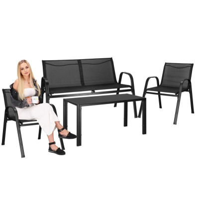 Set zahradního nábytku SPRINGOS VALENTE GF0106 černý
