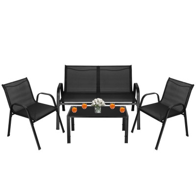 Set zahradního nábytku SPRINGOS VALENTE GF0106 černý