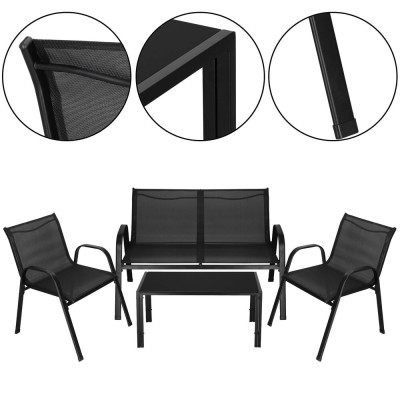 Set zahradního nábytku SPRINGOS VALENTE GF0106 černý