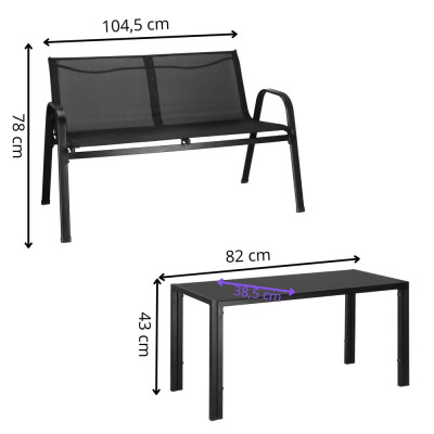 Set zahradního nábytku SPRINGOS VALENTE GF0106 černý