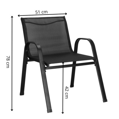 Set zahradního nábytku SPRINGOS VALENTE GF0106 černý