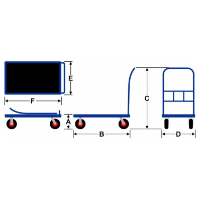 Plošinový vozík 640 kg HIGHER MASTER CARGO PH-502