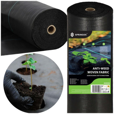 Agrotextilie proti plevelu 1,1mx 50m ultra pevná SPRINGOS AG0047 černá