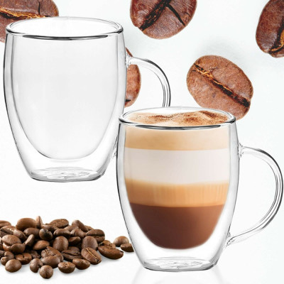 Skleněný hrnek na kávu 350 ml SPRINGOS CREMA