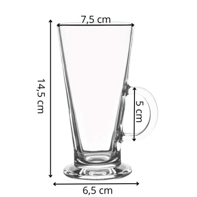 Sklenice na kávu 280 ml SPRINGOS MOKA sada 6 ks