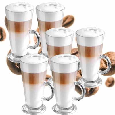 Sklenice na kávu 280 ml SPRINGOS MOKA sada 6 ks