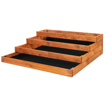 Vyvýšený záhon 4 patrový 123x123 cm dřevěný SPRINGOS GB0001