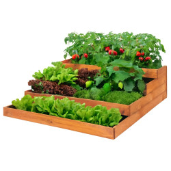 Vyvýšený záhon 4 patrový 123x123 cm dřevěný SPRINGOS GB0001