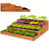 Vyvýšený záhon 4 patrový 123x123 cm dřevěný SPRINGOS GB0001
