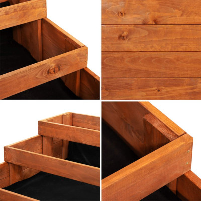 Vyvýšený záhon 4 patrový 123x123 cm dřevěný SPRINGOS GB0001