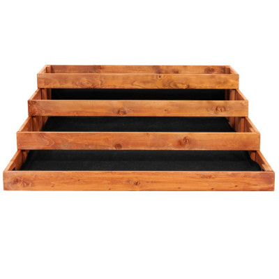 Vyvýšený záhon 4 patrový 123x123 cm dřevěný SPRINGOS GB0001