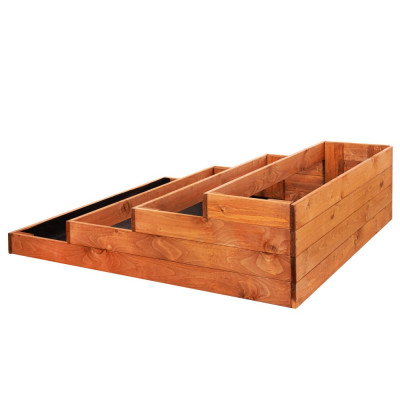 Vyvýšený záhon 4 patrový 123x123 cm dřevěný SPRINGOS GB0001