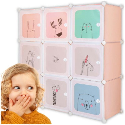 Dětská modulární skříň SPRINGOS CUBBIE barevná