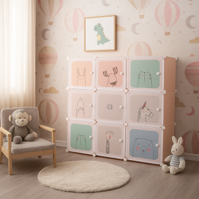 Dětská modulární skříň SPRINGOS CUBBIE barevná