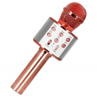 Bezdrátový karaoke mikrofon s reproduktorem SPRINGOS KG0029 růžový