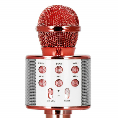 Bezdrátový karaoke mikrofon s reproduktorem SPRINGOS KG0029 růžový