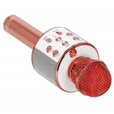 Bezdrátový karaoke mikrofon s reproduktorem SPRINGOS KG0029 růžový