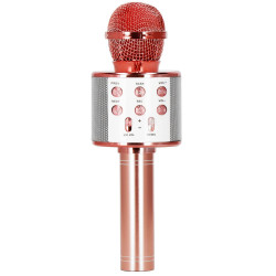 Bezdrátový karaoke mikrofon s reproduktorem SPRINGOS KG0029 růžový