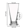 Skleněný hrnek na kávu 280 ml SPRINGOS MOKA sada 6 ks