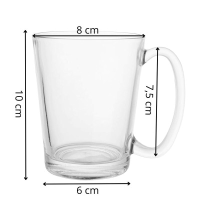 Skleněný hrnek na kávu 300 ml SPRINGOS ROZO sada 6 ks