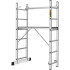 Multifunkční a univerzální lešení 4v1 s pohodlnou pracovní plošinou z protiskluzové překližky. Max. pracovní výška 3,68 m, celková výška lešení 1,61 m, rozměry plošiny 114x34 cm, nosnost 150 kg. Lze sestavit jako lešení, pracovní plošinu, výsuvný žebřík nebo štafle. Certifikace EN 131 pro domácí použití.
