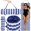 Plážová podložka 180x60 cm SPRINGOS PM0020 modro-bílá