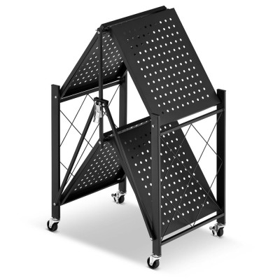 Kovový regál 70x35x50 cm 2 police lakovaný mobilní HIGHER CJ01-02