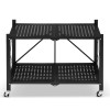 Kovový regál 70x35x50 cm 2 police lakovaný mobilní HIGHER CJ01-02