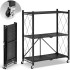Kovový regál 70x35x87 cm 3 police lakovaný mobilní HIGHER CJ01-03