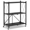Kovový regál 70x35x87 cm 3 police lakovaný mobilní HIGHER CJ01-03