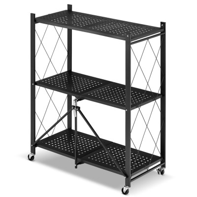 Kovový regál 70x35x87 cm 3 police lakovaný mobilní HIGHER CJ01-03
