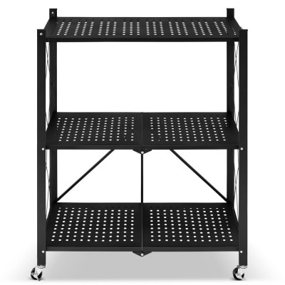 Kovový regál 70x35x87 cm 3 police lakovaný mobilní HIGHER CJ01-03