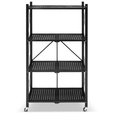 Kovový regál 70x35x126 cm 4 police lakovaný mobilní HIGHER CJ01-04