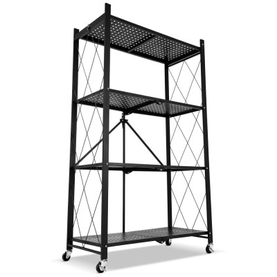 Kovový regál 70x35x126 cm 4 police lakovaný mobilní HIGHER CJ01-04