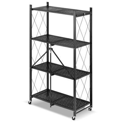 Kovový regál 70x35x126 cm 4 police lakovaný mobilní HIGHER CJ01-04