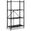 Kovový regál 70x35x126 cm 4 police lakovaný mobilní HIGHER CJ01-04
