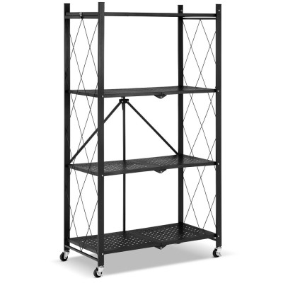 Kovový regál 70x35x126 cm 4 police lakovaný mobilní HIGHER CJ01-04