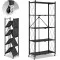 Kovový regál 70x35x158 cm 5 polic lakovaný mobilní HIGHER CJ01-05