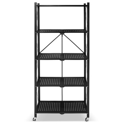 Kovový regál 70x35x158 cm 5 polic lakovaný mobilní HIGHER CJ01-05