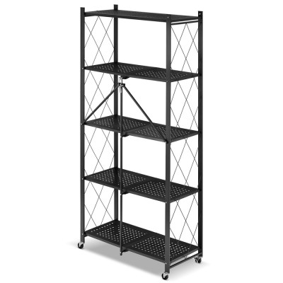 Kovový regál 70x35x158 cm 5 polic lakovaný mobilní HIGHER CJ01-05