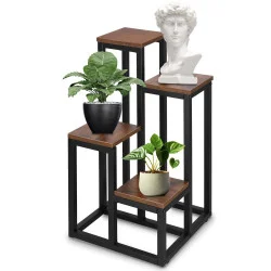 Kovový stojan na květiny 68 cm SPRINGOS PETALIA tmavě hnědý