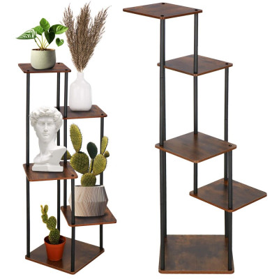 Kovový stojan na květiny 106 cm SPRINGOS FLORAE tmavě hnědý