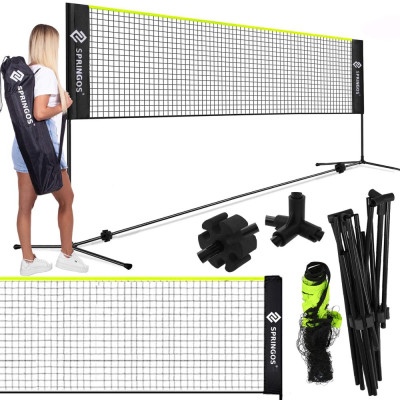 Síť na badminton 400x200 cm se sloupky SPRINGOS KG0036
