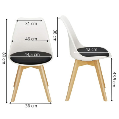 Designová židle SPRINGOS VERDE DC0018 bílo-černá