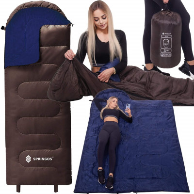 Spací pytel 220x80 cm 2v1 SPRINGOS TREVOX hnědý