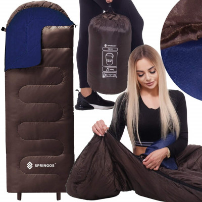 Spací pytel 220x80 cm 2v1 SPRINGOS TREVOX hnědý