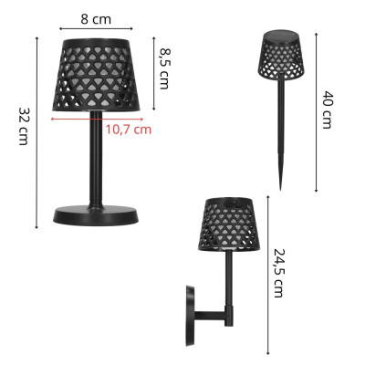 Solární zahradní / domovní osvětlení SPRINGOS CS0126 černé
