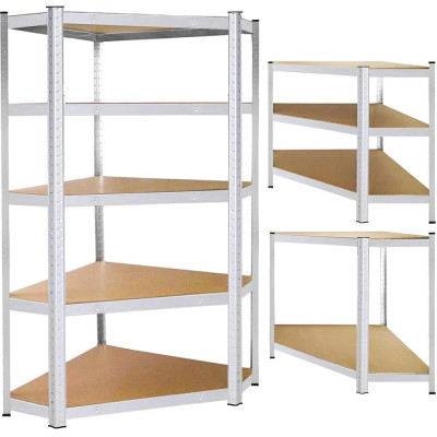 Rohový regál 180x90x40 cm, 5 polic SPRINGOS HA5214