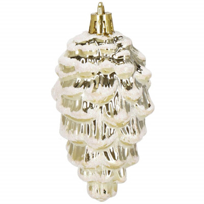 Šišky zlaté 9,5 cm sada 6ks, vánoční ozdoby